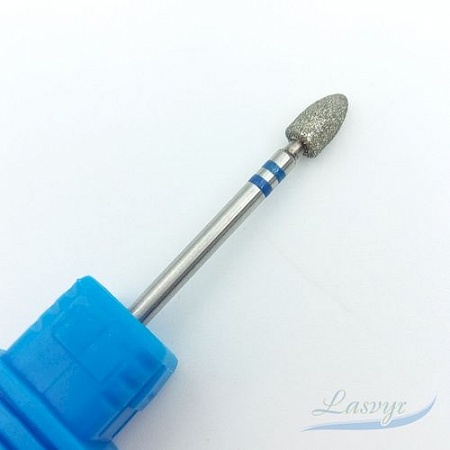 Алмазные насадки f 0407 d , конус для загрубевшей кожи и утолщённых ногтей. Рабочая часть: d= 4 мм, длина 7мм. Хвостовик: d=2,35 мм, голубая полоска, абразив средний.Германия