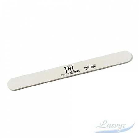 Пилка для ногтей узкая 100/180 улучшенное качество (белая), пластик. основа